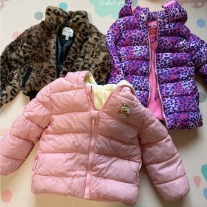 Pink Puffer Jacket with Cute Patch
